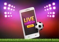 Mobile football soccer. Mobile sport play match. Online soccer game with live mobile app.