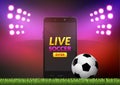 Mobile football soccer. Mobile sport play match. Online soccer game with live mobile app.