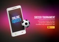 Mobile football soccer. Mobile sport play match. Online soccer game with live mobile app.