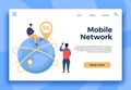 Mobile 5G network landing page, connection remotely