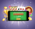 Mobile gambling vector poster banner design template Royalty Free Stock Photo