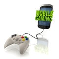 Mobile gaming 3d concept - smart phone with gamepad Royalty Free Stock Photo