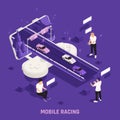 Mobile Gaming Isometric Composition