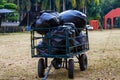 Mobile garbage centralized storage vehicle for outdoor camping