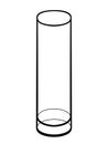 Glass vase, transparent, cylindrical - linear picture for coloring.