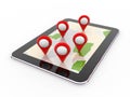 Mobile gps navigation, travel destination, location and positioning concept,. 3d rendering