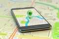 Mobile gps navigation, travel destination, location and positioning concept