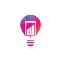 Mobile Graph bulb shape Logo Template Design. Royalty Free Stock Photo