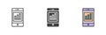 Mobile graph different style icon set