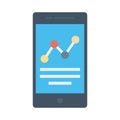 Mobile Graph Flat Vector icon isolated Graphic .Style in EPS 10 simple flat Icon element business & office concept.
