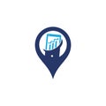 Mobile Graph gps shape Logo Template Design.