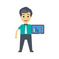 Mobile graph vector flat color icon