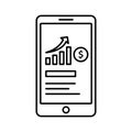 Mobile graph Vector Icon which can easily modify or edit Royalty Free Stock Photo