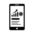 Mobile graph Vector Icon which can easily modify or edit Royalty Free Stock Photo