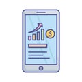 Mobile graph Vector Icon which can easily modify or edit Royalty Free Stock Photo