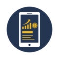 Mobile graph Vector Icon which can easily modify or edit Royalty Free Stock Photo