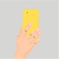 Mobile in hand World selfie day icon vector illustration