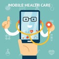 Mobile health care and medicine concept