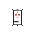 Mobile Health 2 colored line icon. Simple colored element illustration. Mobile Health icon design from medicine set