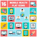 Mobile health icons set Royalty Free Stock Photo