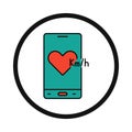 mobile, heart, love, mobile heartbeat app icon