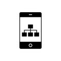Mobile Hierarchy Glyph Vector Icon that can easily edit or modify. Royalty Free Stock Photo