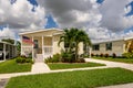 Mobile home with American pride flag Royalty Free Stock Photo