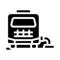 mobile home connection to cesspool glyph icon vector illustration