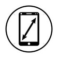 Mobile, horizontal icon. Black vector graphics