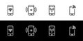 Mobile hotspot icon set. Smartphone wireless internet connection.