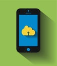 Mobile icon with cloud