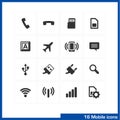 Mobile icon set. Royalty Free Stock Photo
