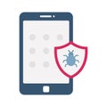 Mobile insecurity Flat Vector icon which can easily modify or edit Royalty Free Stock Photo