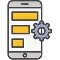 Mobile interface design and settings icon vector