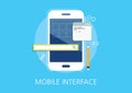 Mobile interface developer concept flat icon
