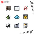 Mobile Interface Filledline Flat Color Set of 9 Pictograms of cloud, invert, upload, design, smoking