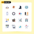 Editable Vector Line Pack of 16 Simple Flat Colors of currency, future of money, keyhole, security, lifeguard