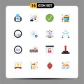 16 Creative Icons Modern Signs and Symbols of follow, badge, media, army, stop