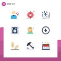 Mobile Interface Flat Color Set of 9 Pictograms of hard, disk, optimization, clipboard, file