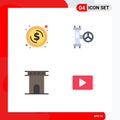 Stock Vector Icon Pack of 4 Line Signs and Symbols for circle, architecture, money, plumbing, historic Royalty Free Stock Photo