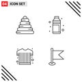 Mobile Interface Line Set of 4 Pictograms of baby, sports clothing, alcohol, shotglass, sports wear Royalty Free Stock Photo