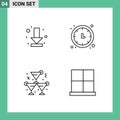 Group of 4 Filledline Flat Colors Signs and Symbols for download, alcohol, full, time keeper, party