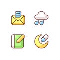 Mobile interface RGB color icons set Royalty Free Stock Photo