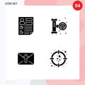 Mobile Interface Solid Glyph Set of Pictograms of analytics, massege, page, plumber, holiday