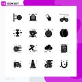 Universal Icon Symbols Group of 16 Modern Solid Glyphs of dna, joystick, gestures, game, controller Royalty Free Stock Photo