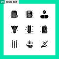 Mobile Interface Solid Glyph Set of 9 Pictograms of sports equipment, feather shuttlecock, sync, badminton birdie, pills