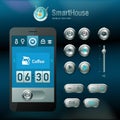 Mobile interface and vector elements. Royalty Free Stock Photo