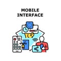 Mobile Interface Vector Concept Color Illustration