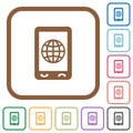 Mobile internet simple icons