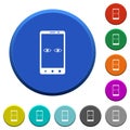 Mobile iris scanner beveled buttons